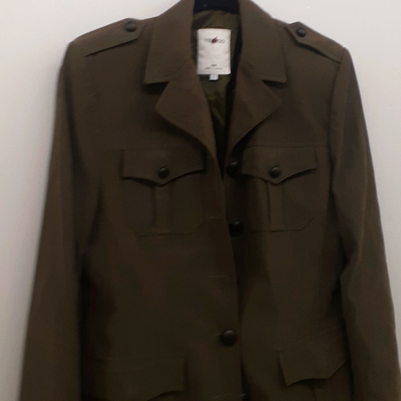 VERTIGO PARIS Army Green Utility Military  jacket Blazer sz L SCHOOLBOY UNIFORM - Picture 3 of 8